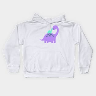 momma and baby Dino Kids Hoodie